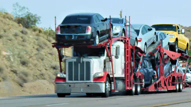 Cars on a car Hauler