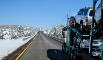 Cars on a car hauler