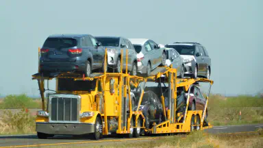 Cars on a car Hauler
